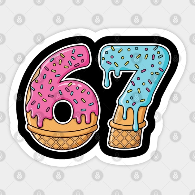 Ice Cream 67 Meme Funny Slang Sticker by UrbanLifeApparel